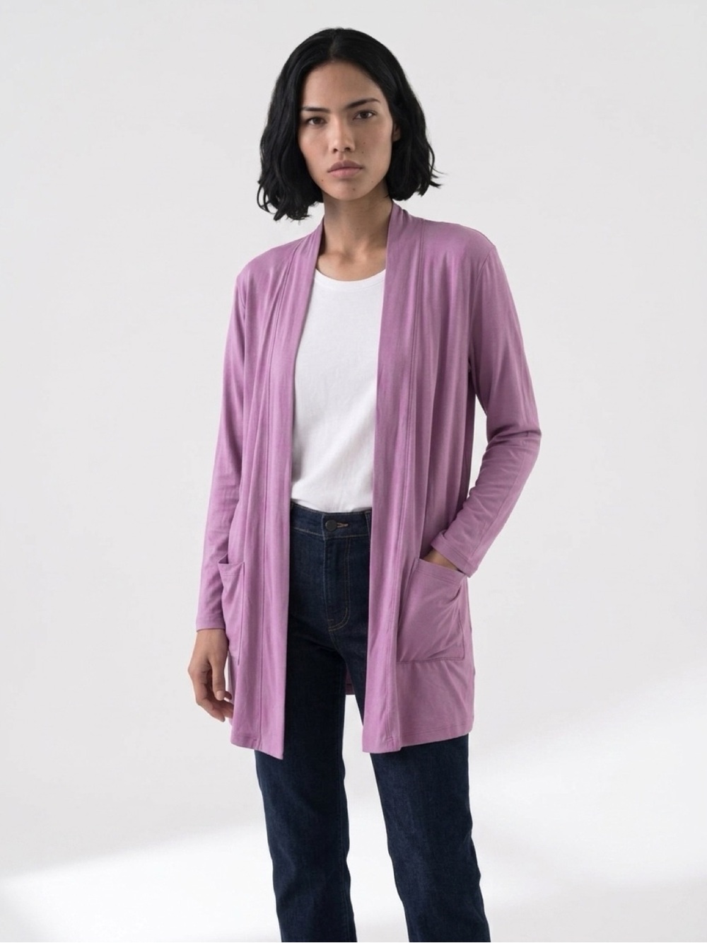 STATE OF DAY Pink Open-Front Women's Cardigan Sweater